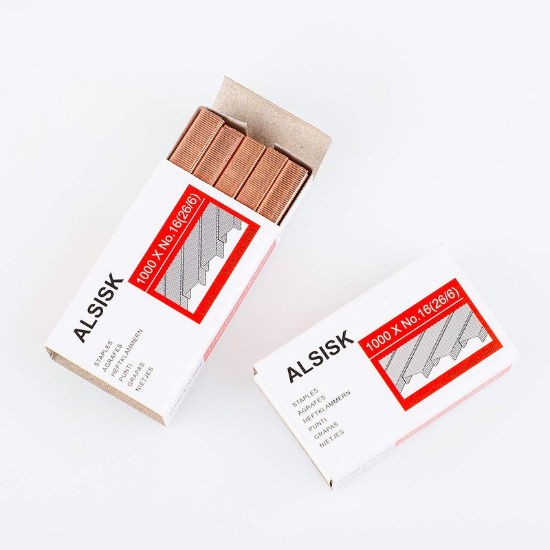 Alsisk 26/6 Standard Staples,1/4 Inch Leg,4 Boxes-4000, Rose Gold - Image 2